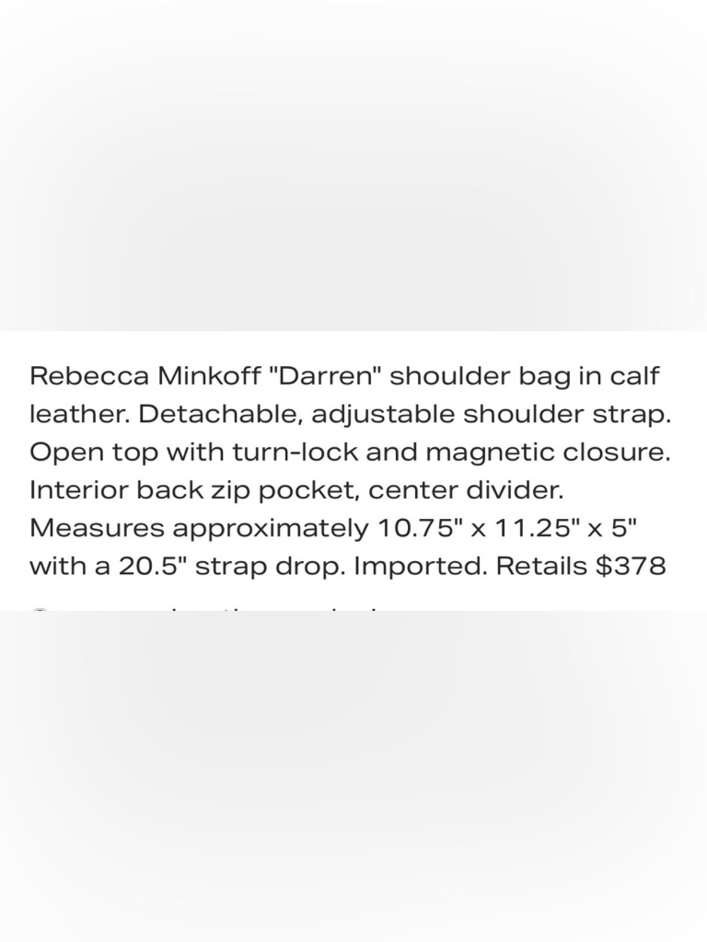 Rebecca Minkoff Black Pebbled Leather Shoulder Bag with Brass Hardware MSRP $378 - Picture 16 of 16